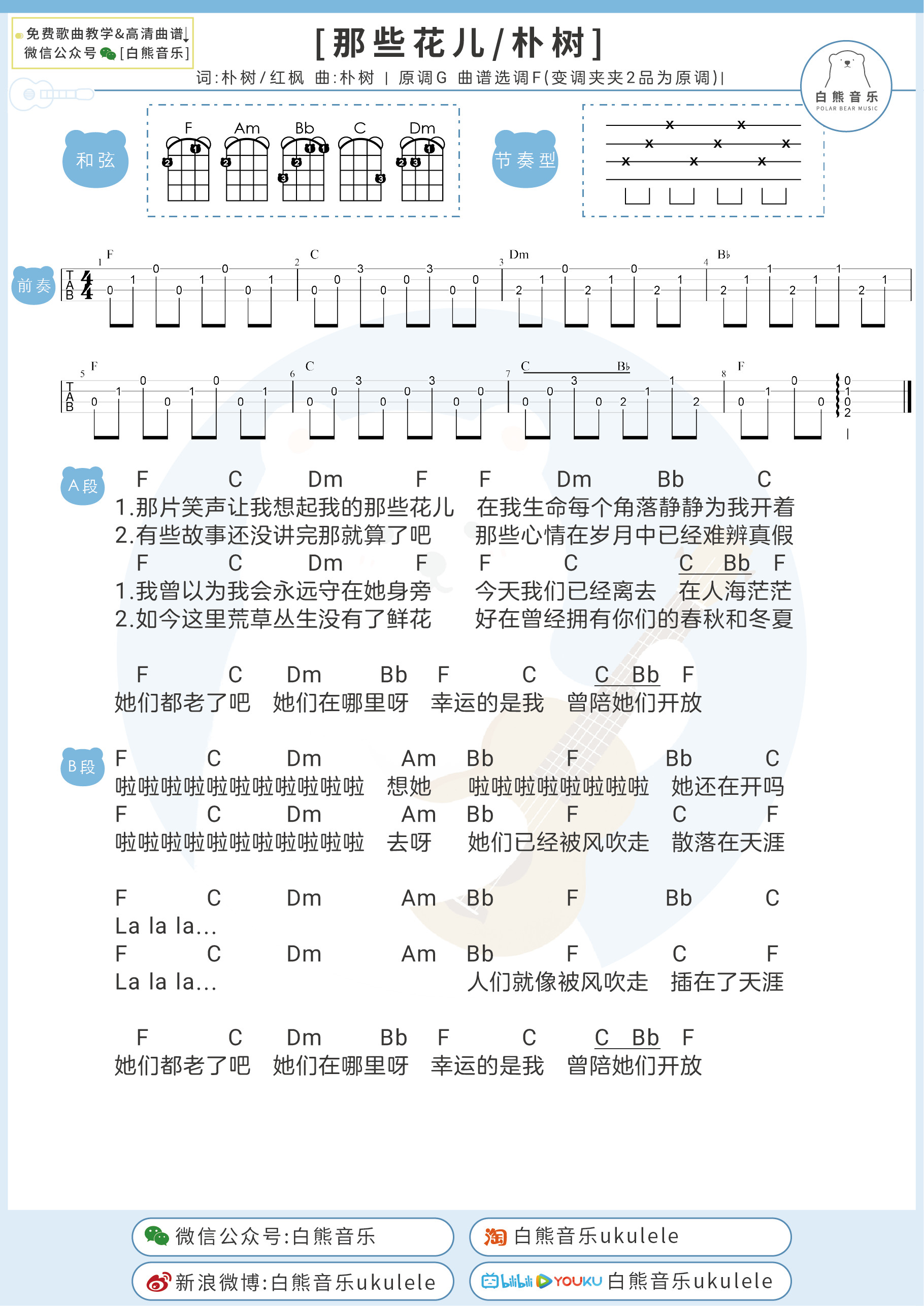 《那些花儿》尤克里里弹唱视频教程