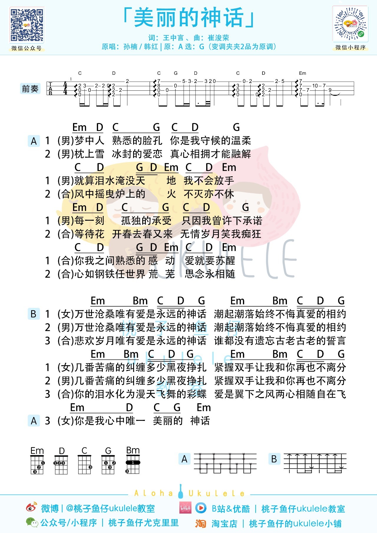 《美丽的神话》尤克里里谱-3