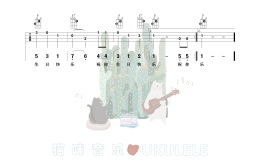 生日快乐歌尤克里里谱 群星 F调ukulele弹唱谱(猫咪音乐)