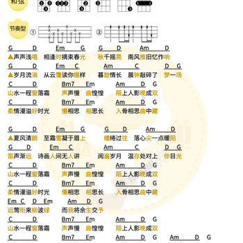 声声尤克里里谱 檀健次 G调演奏版ukulele谱(趣弹音乐)