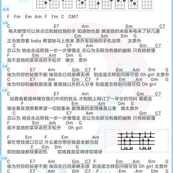 别问很可怕尤克里里谱 J. Sheon C调ukulele弹唱谱(白熊音乐)