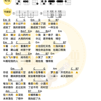 会开花的云尤克里里谱 王樾安 G调ukulele弹唱谱(趣弹音乐)