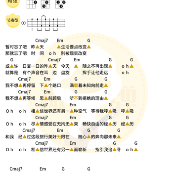 鹿晗《1.1》尤克里里谱 C调指法ukulele弹唱谱(趣弹音乐)