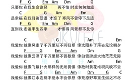 我爱你不问归期尤克里里谱 白小白 C调和弦指法ukulele弹唱谱(桃子鱼仔教室)