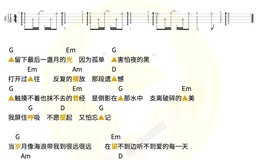 思念一个荒废的名字尤克里里谱 陈楚生 G调和弦ukulele谱(趣弹音乐)