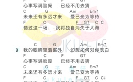 《地铁等待》尤克里里谱_萝卜哥哥_弹唱伴奏ukulele谱_C调版(桃子鱼仔教室)