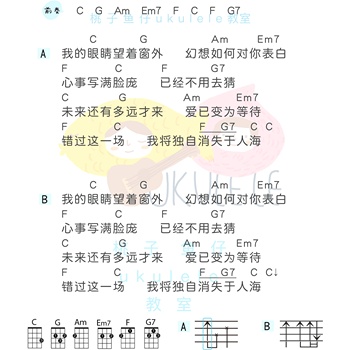 地铁等待尤克里里谱