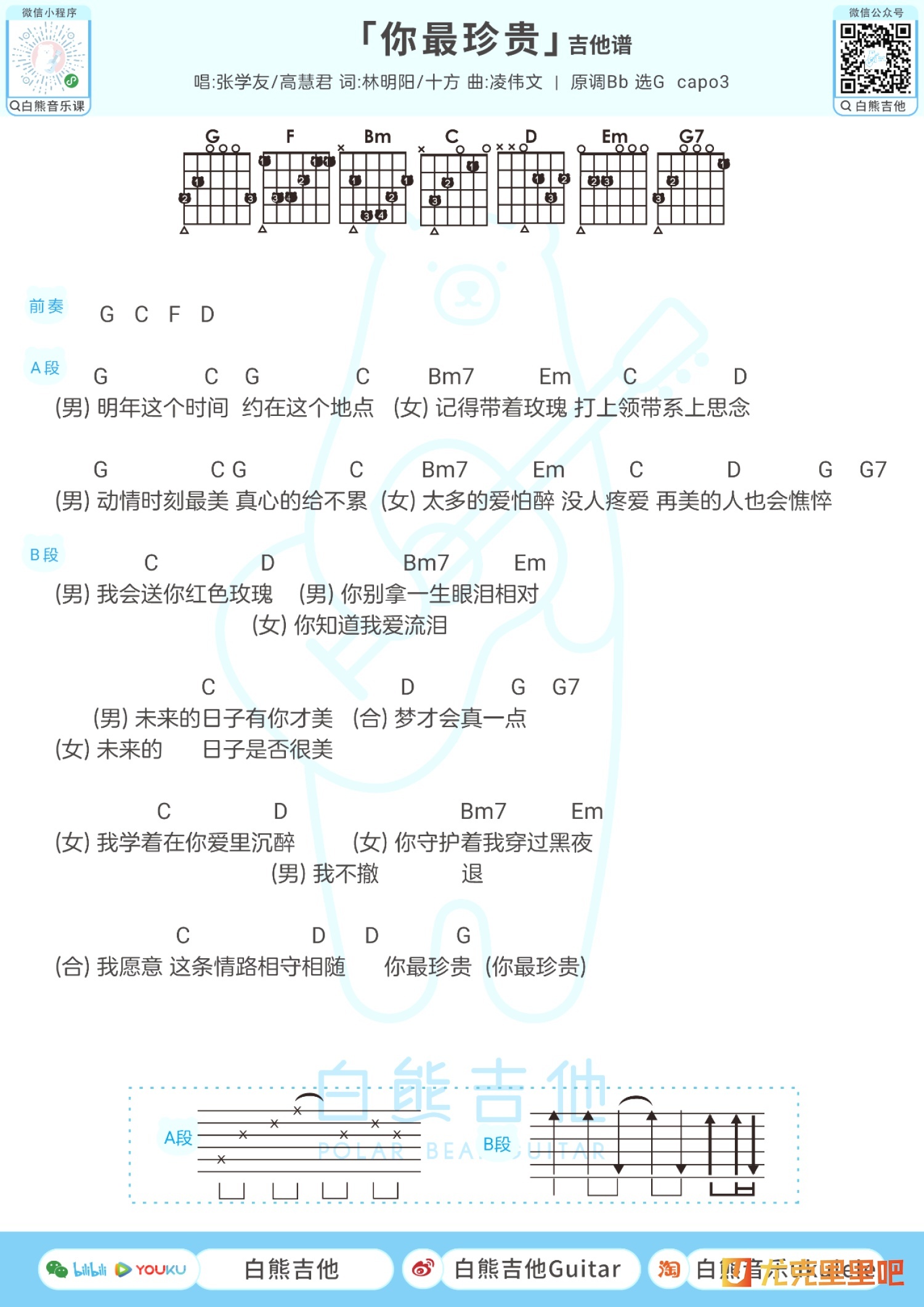 你最珍贵尤克里里谱-白熊音乐编配-第2张